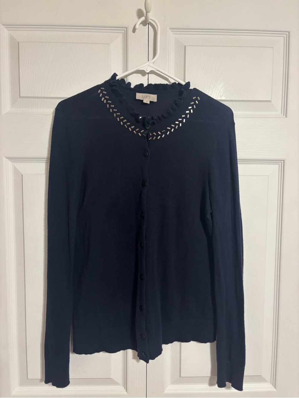 LOFT Navy Button Down Cardigan